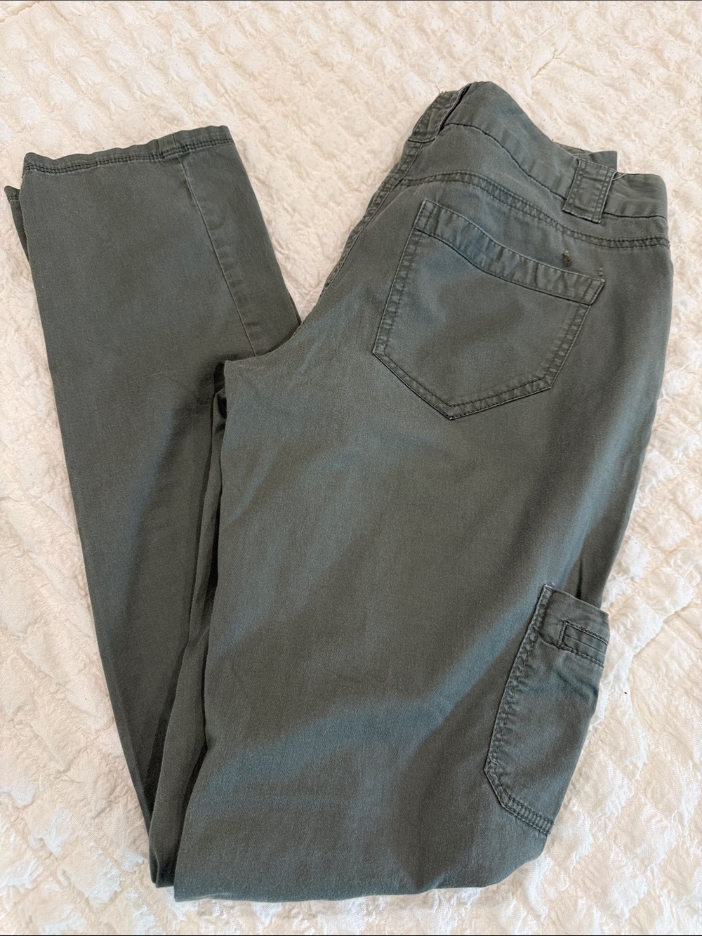Dkny Olive Green Cargo Pants with Side Utility Pocket